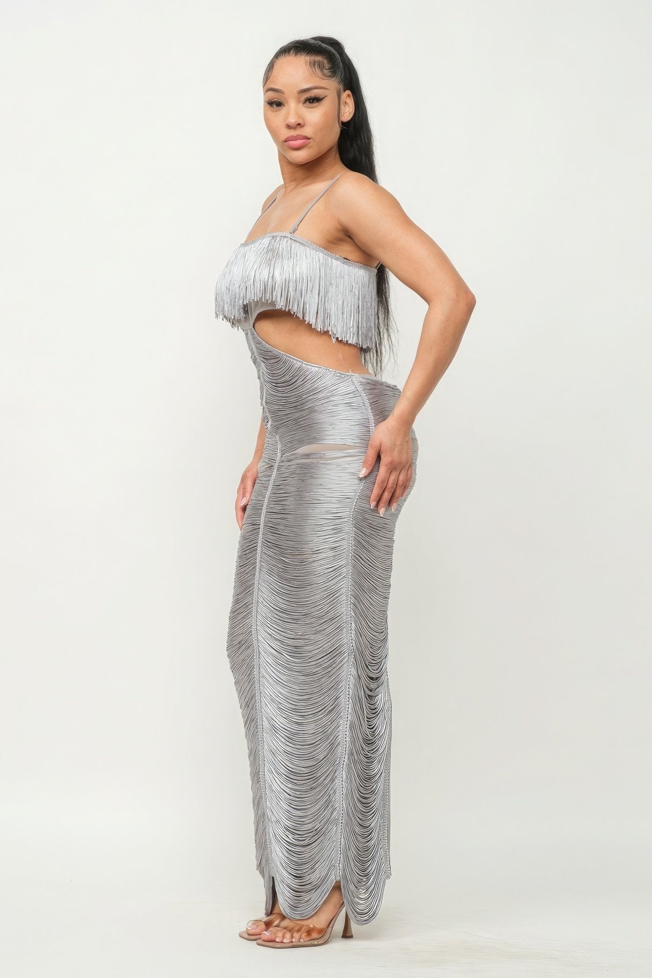 Women's Lux fringe maxi dress