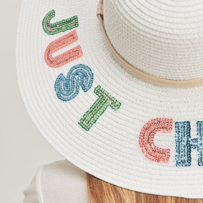 JUST CHILL OUT Beige Floppy Hat