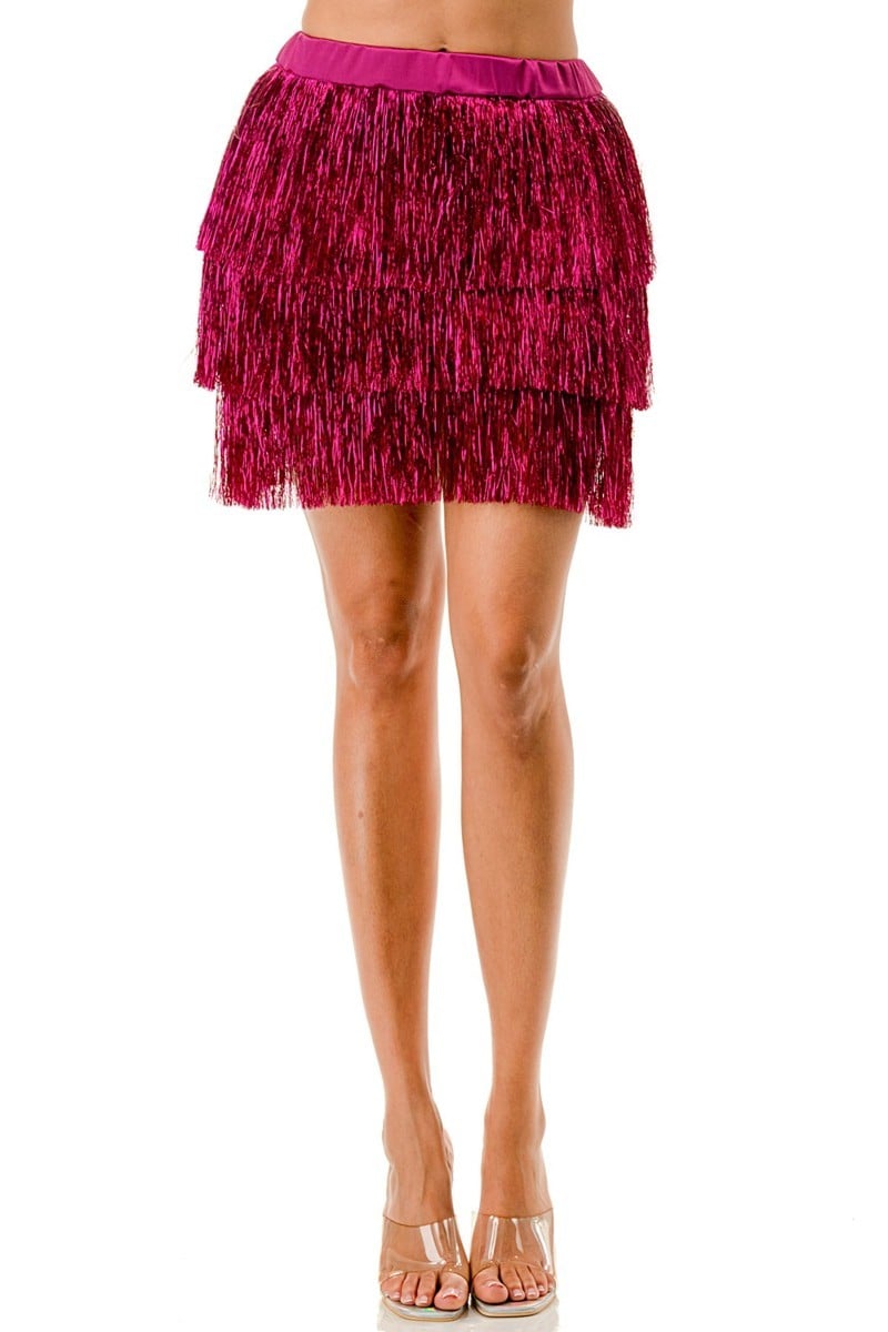 Women's Fringe metallic skirt