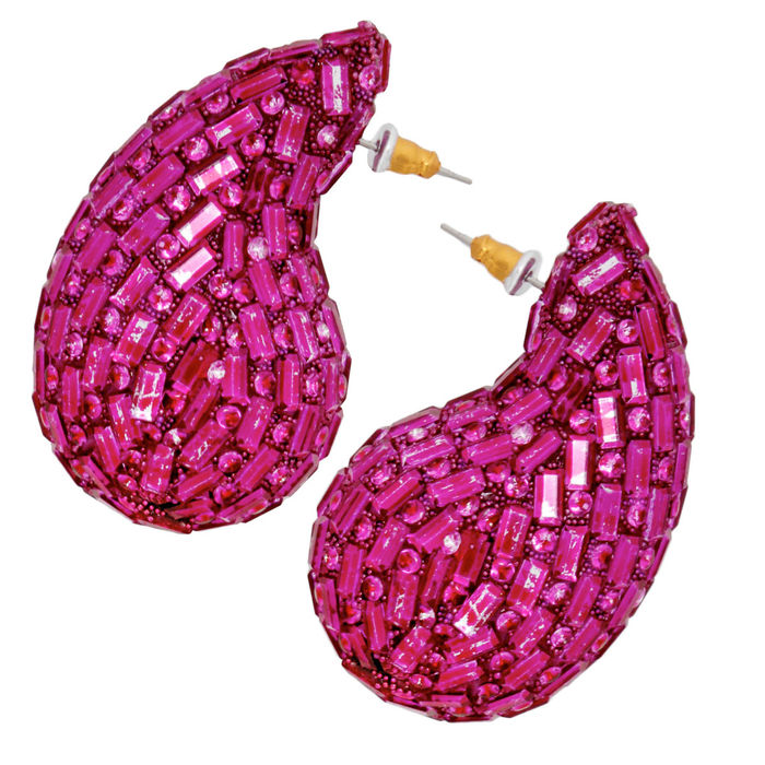 Studs Rainbow Embellished Teardrop Earrings