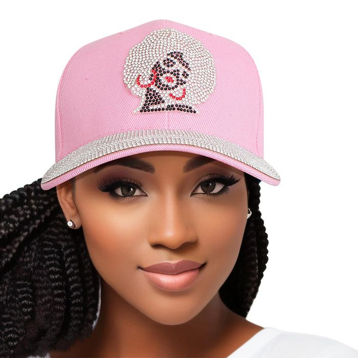 Hat Denim Afro Bling Baseball Cap for Women