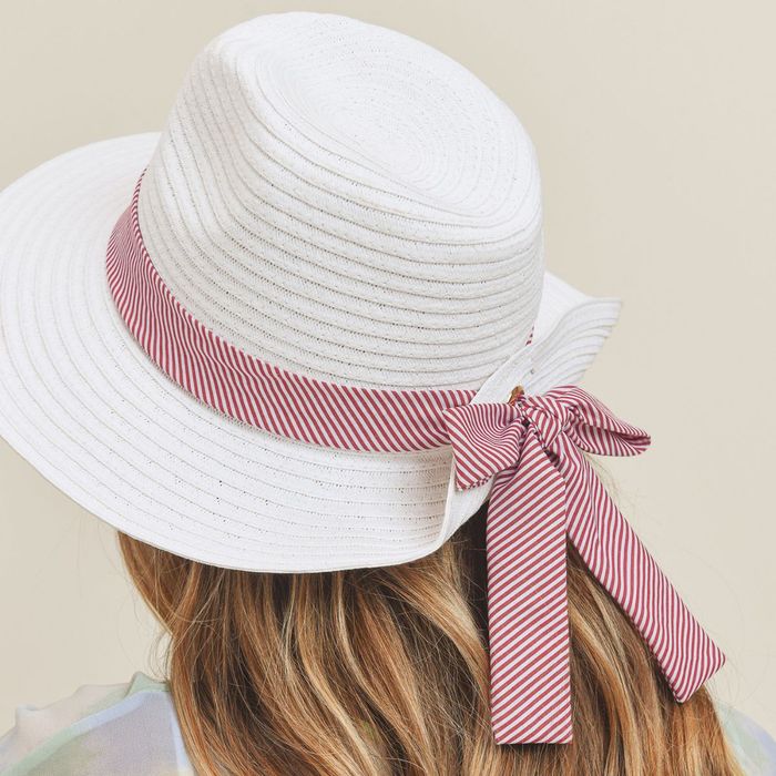 Striped Bow Fedora Hat