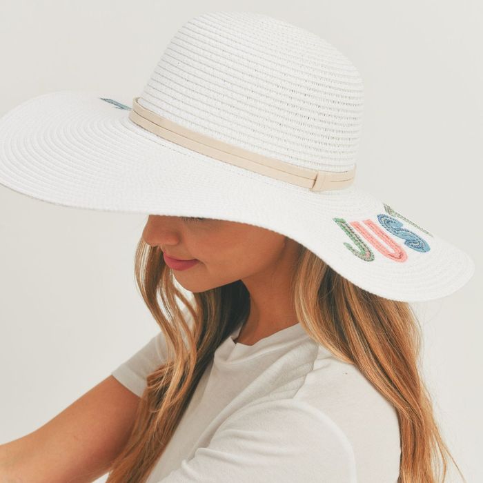 JUST CHILL OUT Beige Floppy Hat