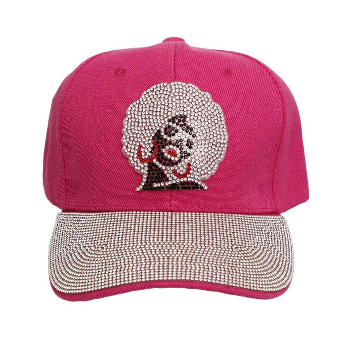 Hat Denim Afro Bling Baseball Cap for Women