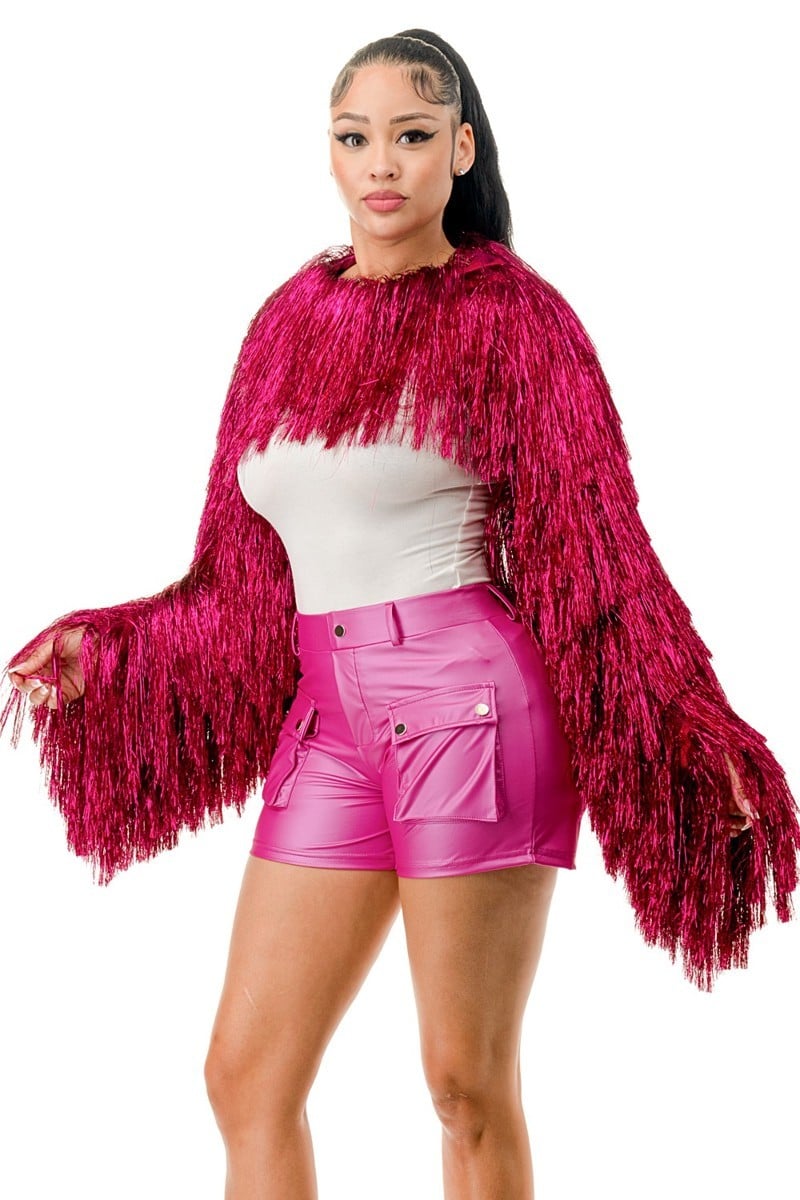 Women's Metallic tinsel bolero