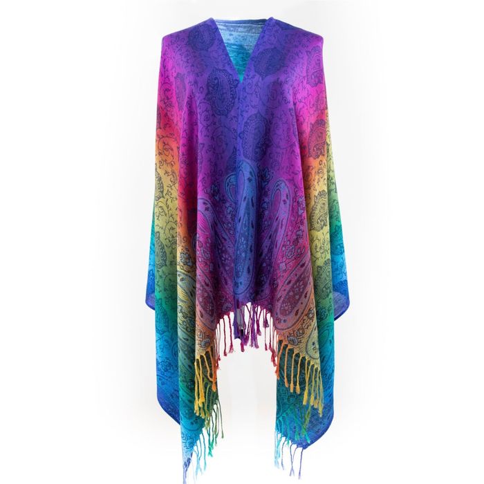 Pashmina Rainbow Paisley Scarf for Women