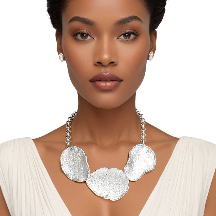 Collar Curved Plate Aurbo Chain Necklace Set