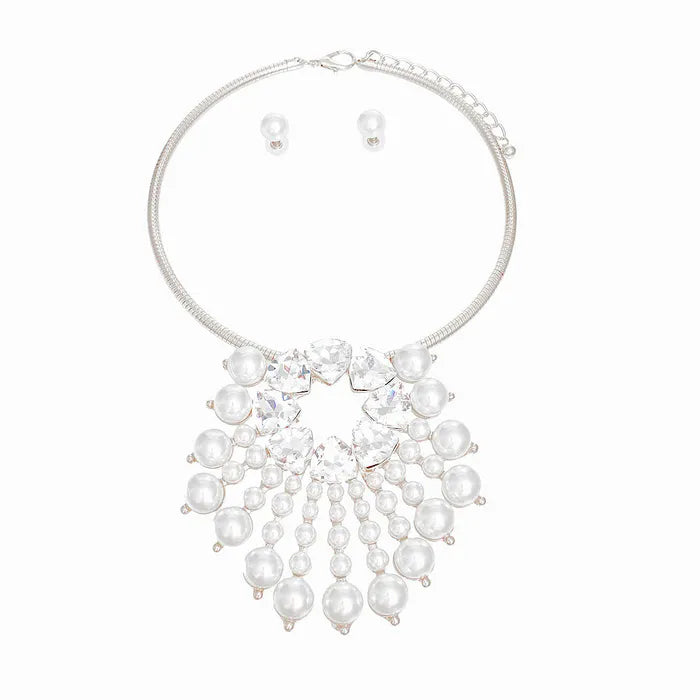 Collar and Sunburst Pearl Necklace