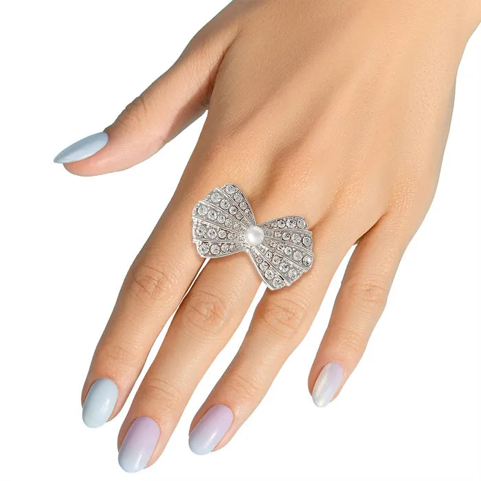 Rhinestone Bow Ring