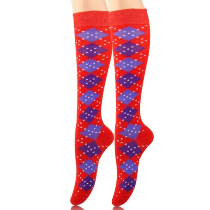 Socks Knee High Diamond for Women