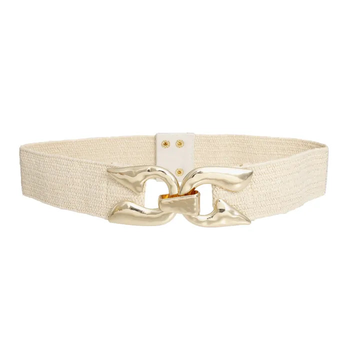 Stretch Belt Raffia Horseshoe for Women