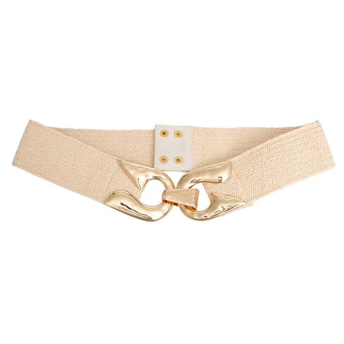 Stretch Belt Raffia Horseshoe for Women