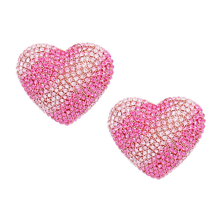 Studs Stripe Glam Heart Earrings for Women